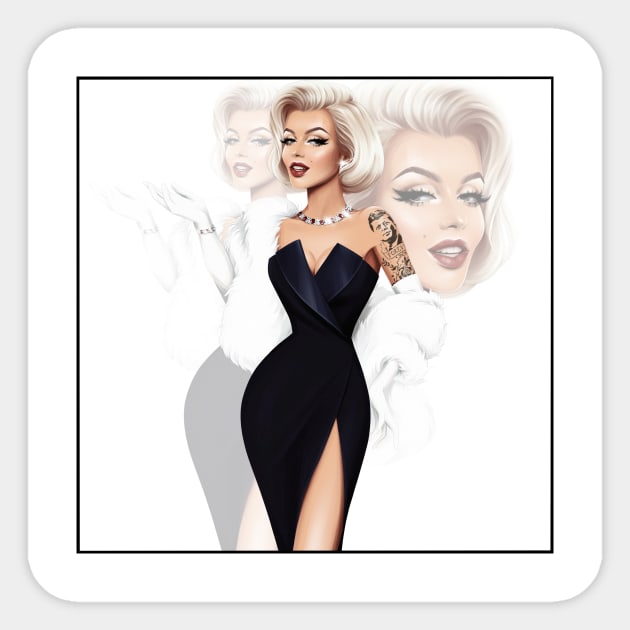 Marilyn Monroe Sticker by MissBibishka